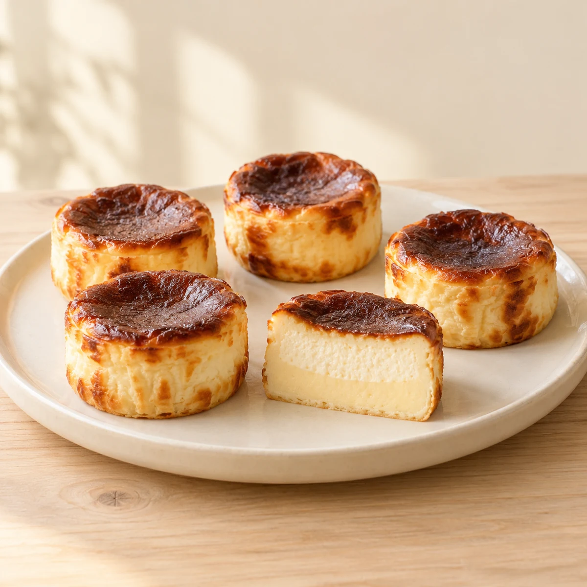 Mini Double-Layer Basque Cheesecakes
