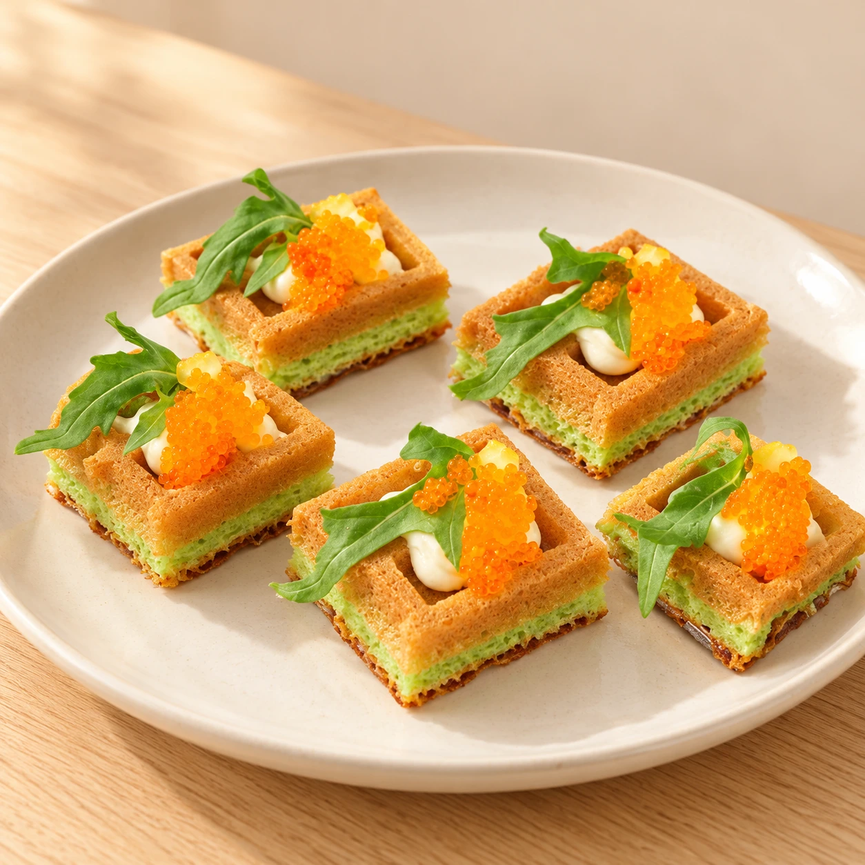 Fish Roe Waffle Bites